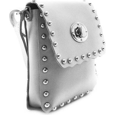 Strieborná klopnová dámska crossbody kabelka Elira