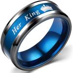 HARAHU Пръстен My King - Черен / Син / 62mm KP32102