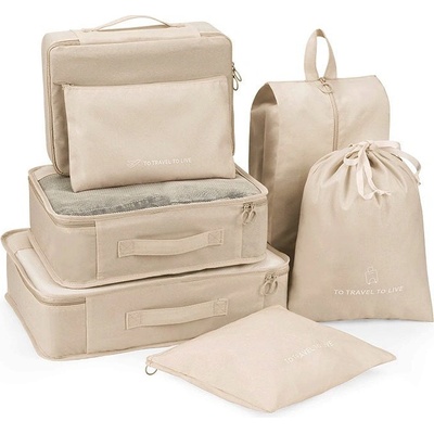 KUFRYPLUS Cestovní organizéry SN1355 hnědobéžová, 7 ks