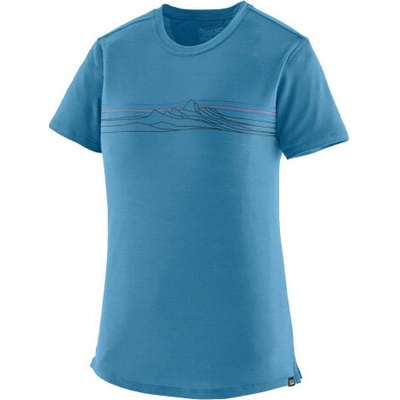 Patagonia Dámske funkčné tričko CAPILENE COOL MERINO BLEND GRAPHIC SHIRT modrá