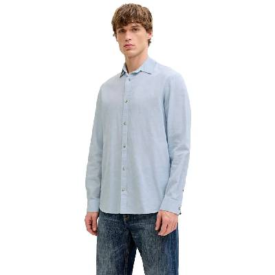 Риза с дълъг ръкав Jack & jones Esummer Linen Blend long sleeve shirt - Blue (Celestial Blue)
