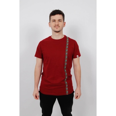 Moravia FOLK tričko Morava hruď vínové