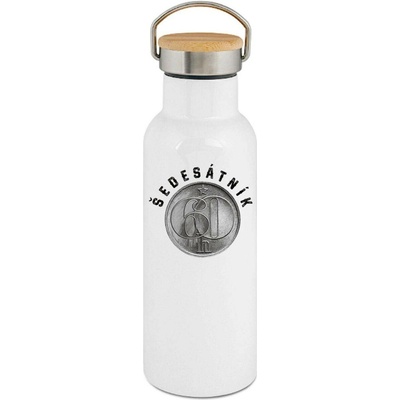123TRIKO termoska Šedesátník, ideální dárek k narozeninám, bílý potisk 500 ml