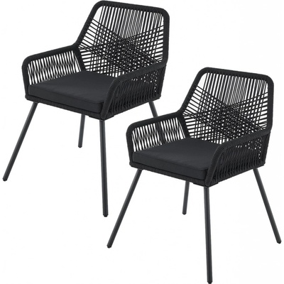 FurniGO Kovová křesla Kastos 2 ks - černá – Zbozi.Blesk.cz