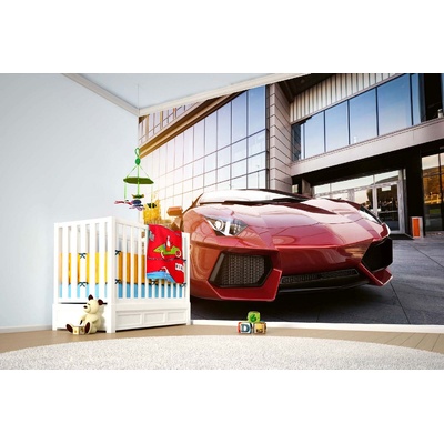 DIMEX ART Самозалепваща се флизелинова фототапета червена бърза кола 375 x 250 см