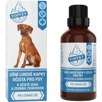Topvet Ušné liehové kvapky očista pre mačky 50 ml