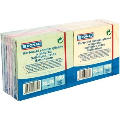 DONAU Bloček 76x76mm 4 farby 12 bločkov x 100 listkov
