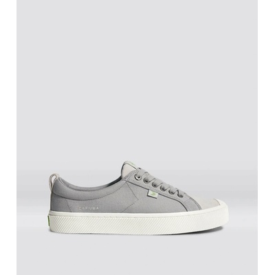 Cariuma OCA Low Light Grey Canvas Vintage White Suede Sneaker