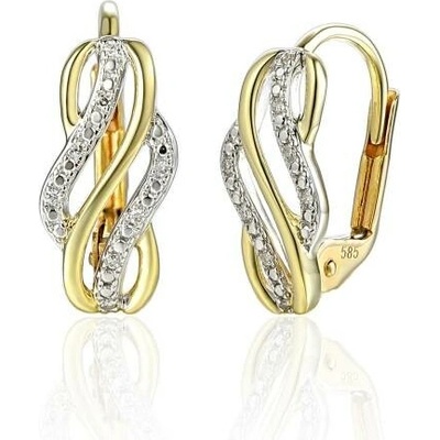 Gems, Diamantové náušnice Caroline, žluto bílé zlato s brilianty, 585-38-3-8023.2ZB0.0.00.HSISC.000.08