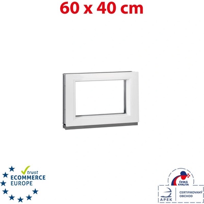 OKNA-HNED.SK | Plastové okno | 60x40 cm (600x400 mm) | biele | fixné (neotvárateľné)