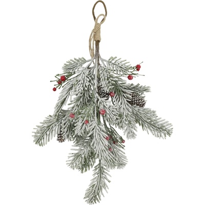 Chic Antique Dekorace z umělého jehličí Snow/Berries 46 cm, zelená barva, plast
