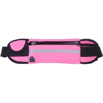Pouzdro MG Ultimate Running Belt běžecké opasek s držákem pro láhev a sluchátka, růžové