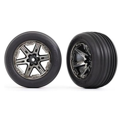 Traxxas колело 2.8", джанта RXT черно хромиран, гума Ribbed (2) (предни)