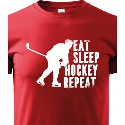 Dětské tričko Eat sleep hockey repeat ČervenáCanvas Dětské tričko Bezvatriko.cz 2690