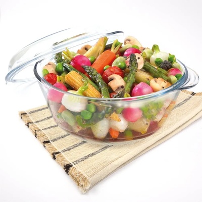 3 л кръгъл съд за печене от йенско стъкло с капак (35945)