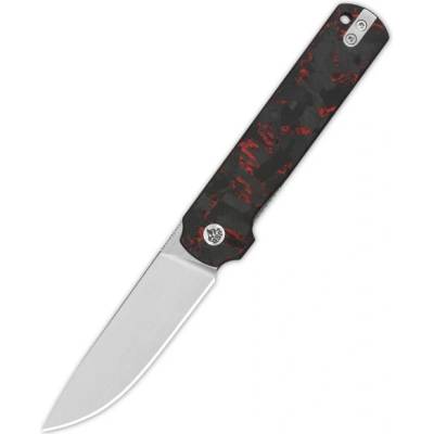 QSP knife Lark,, zavírací s klipem, drcená CF rukojeť z G10, červená QS144-D