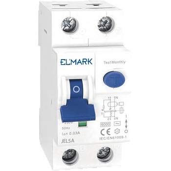 ELMARK ЕЛЕКТРОМАГН. КОМБ. ДТЗ rcbo jel5a 6ka 2p 25a/300ma (40023a)