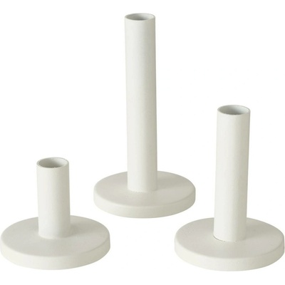 Boltze Home Kovový svícen, 16 cm, 3 kusy, MALKO, bílý bílý
