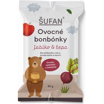 Vyrobené pre ŠUFAN Ovocné bonbónky Jablko & repa 30 g