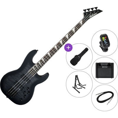 Jackson JS3Q Concert Bass AH SET 2 Transparent Black Sunburst Електрическа бас китара