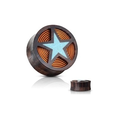 Piercingate plug do ucha hvězda s cívkou PTP00266 tunely plugy roztahováky