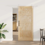 vidaXL Преплъзваща се врата ORKDAL 86 x 198, 5 см Естествено и бяло (3445573)