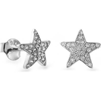 Again Jewelry strieborné hviezdičkové náušnice s kubickými zirkónmi AJNS0028