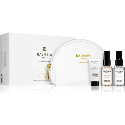 Balmain Hair Couture Styling stylingový soľný sprej 50 ml + parfumovaná voda na vlasy 50 ml + olejový elixír pre lesklé a uhladené vlasy 20 ml + kozmetická taška 1 ks