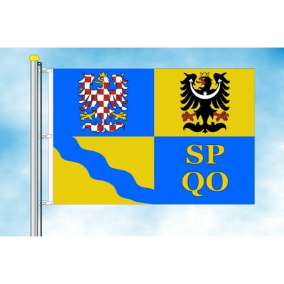 LIBEA, s.r.o. Vlajka Olomouckého kraje Rozměr: 30×45 cm, Uchycení: Karabiny na stožár