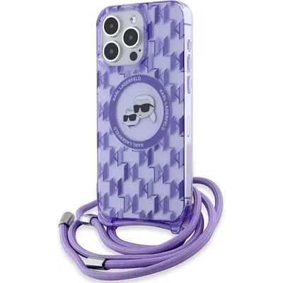 KARL LAGERFELD Кейс Karl Lagerfeld IML Crossbody Monogram Karl & Choupette Head MagSafe за iPhone 15 Pro, лилав (3666339286729)