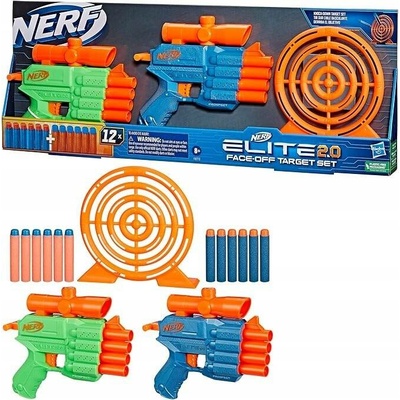 NERF ELITE 2.0 ODSTŘELOVACÍ PUŠKA 2X PISTOLE TERČ 12 ŠIPEK SADA