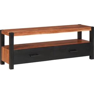 vidaXL Медийно шкафче Кафяво 110 x 30 x 40 cm Солидно акациево дърво (4104009)