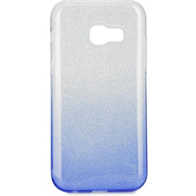 Forcell Блестящ Силиконов Калъф за Samsung A3 2017, Forcell Shining Case, Сребро/Син (5901737889522)