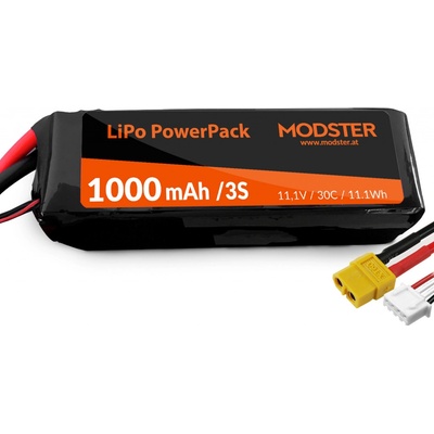 Modster LiPo baterie 3S 11,1V 1000 mAh 30C XT60 PowerPack