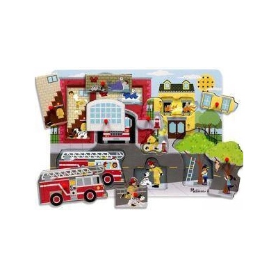 Melissa & Doug Дървен пъзел със звуци - Пожарна, 10736 Melissa and Doug, 000772107365