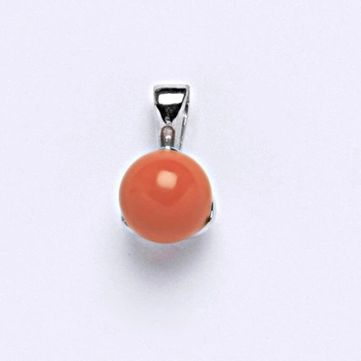 Čištín Přívěšek stříbrný. šperk. Swarovski perla coral P 1352