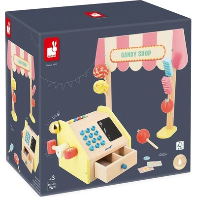 Janod Дървен игрален комплект Janod - Магазин за бонбони (J03350)