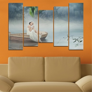 Vivid Home Картини пана Vivid Home от 5 части, Жена, Канава, 160x100 см, 4-та Форма №0056