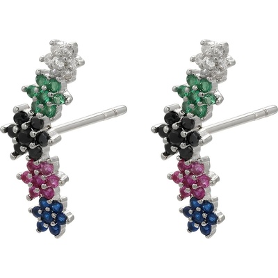 HARAHU Обеците fi-21704 - Сребърна / Многоцветен kp21704 (fi-21704)