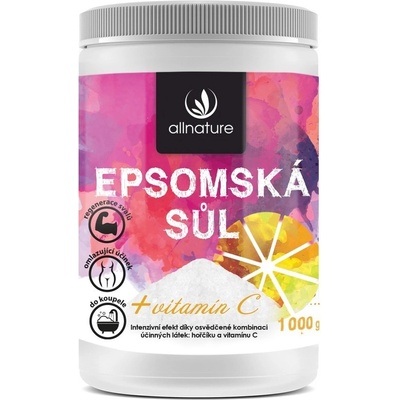 Allnature Epsomská sůl s vitamínem C 1000 g – Zboží Dáma