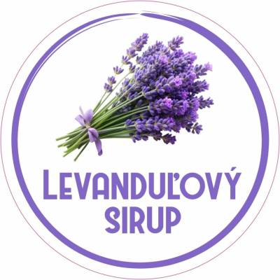 Samolepka na fľašu LEVANDUĽOVÝ SIRUP domáci 12 ks etikiet