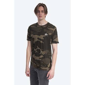 Alpha Industries Памучна тениска Alpha Industries Backprint T Camo в зелено с десен (128507C.239)