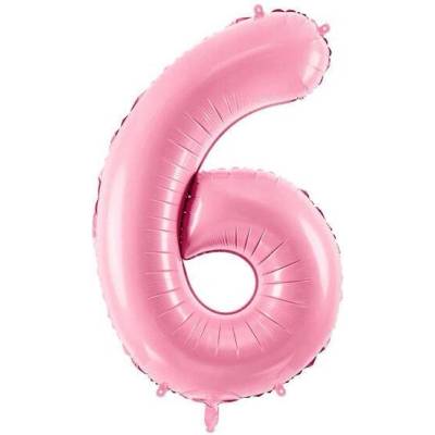 vybavsenaparty Fóliová číslice baby pink '6' 86 cm