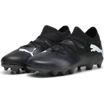 Image 1 of PUMA Юношески футболни бутонки Puma Future 7 Match Rush Junior Firm Ground Football Boots - Black/White