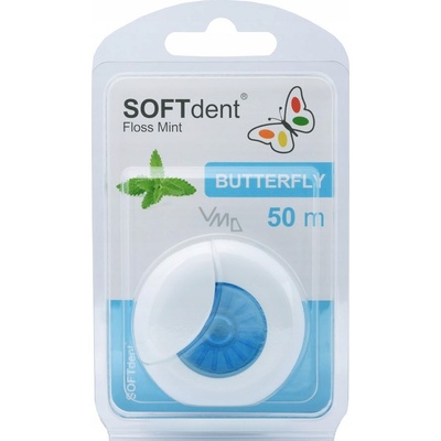 SOFTdent Butterfly Dentálna niť s mätou 50 m
