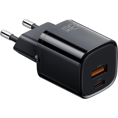 Бързо Зарядно устройство Xmart Nano Series 1 x Type-C и 1 x USB, GaN, 33W, Черно (17933)