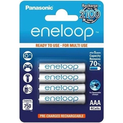Panasonic Акумулаторни батерии Panasonic Eneloop 52362199, AAA, 1.2V, 800mAh, NiMH, 4бр (52362199)