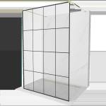 Mexen Kioto самостоятелна душ кабина 160 x 200 см, черна решетка 8 мм, златна - 800-160-002-50-77 (800-160-002-50-77)