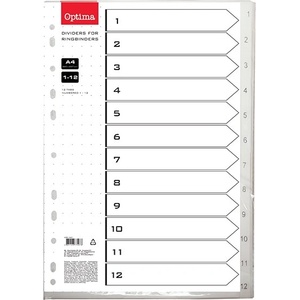 OPTIMA Регистър OPTIMA A/4 plastic 1-12 128221 (128221)