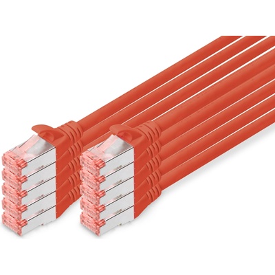 ASSMANN LAN cable Cat 6 - 3 m - 10 pieces - S/FTP shielded - red - DK-1644-030-R-10